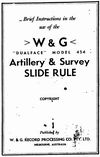 W&G Model 454 Artillery & Survey Slide Rule